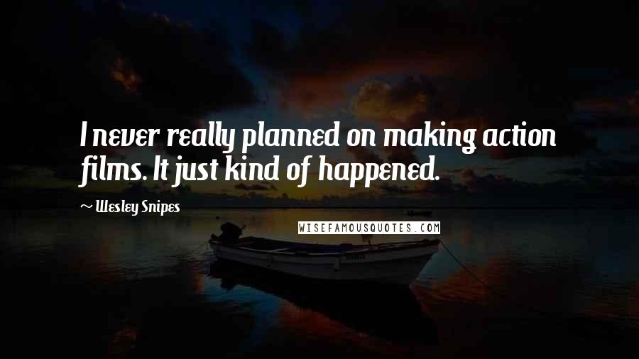 Wesley Snipes Quotes: I never really planned on making action films. It just kind of happened.