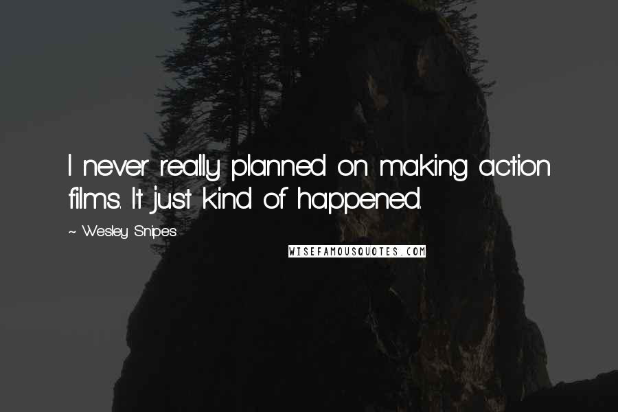 Wesley Snipes Quotes: I never really planned on making action films. It just kind of happened.