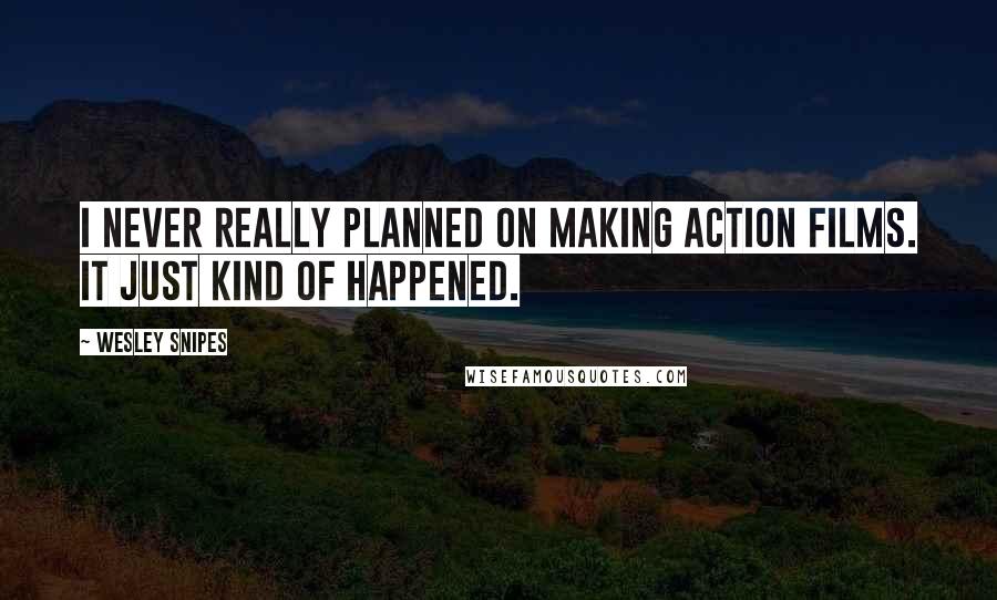 Wesley Snipes Quotes: I never really planned on making action films. It just kind of happened.