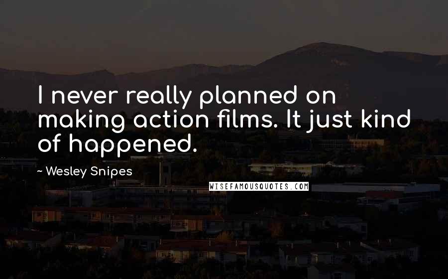 Wesley Snipes Quotes: I never really planned on making action films. It just kind of happened.