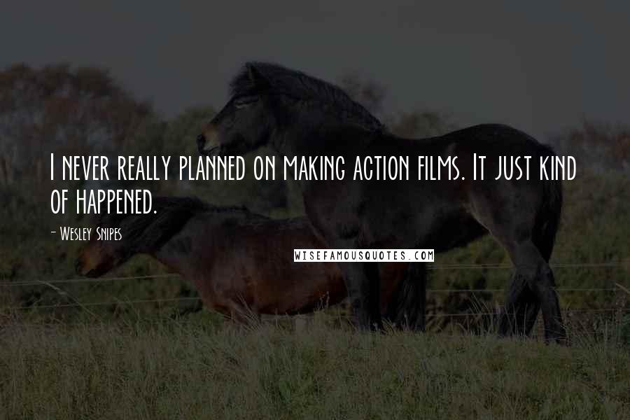 Wesley Snipes Quotes: I never really planned on making action films. It just kind of happened.