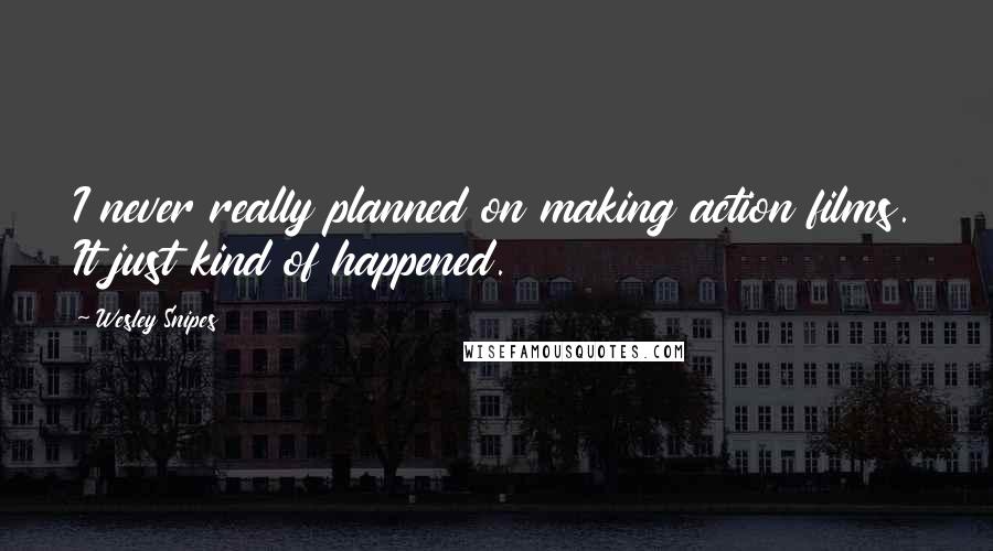 Wesley Snipes Quotes: I never really planned on making action films. It just kind of happened.