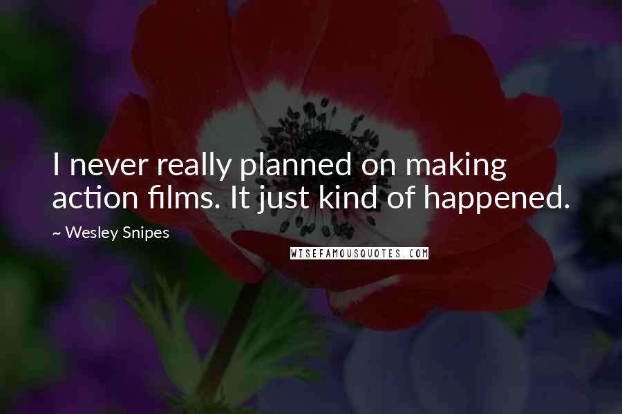Wesley Snipes Quotes: I never really planned on making action films. It just kind of happened.