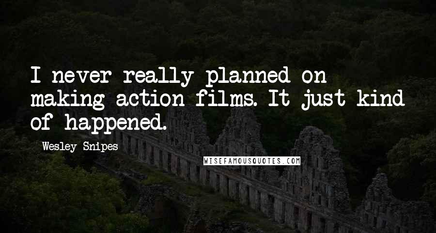 Wesley Snipes Quotes: I never really planned on making action films. It just kind of happened.