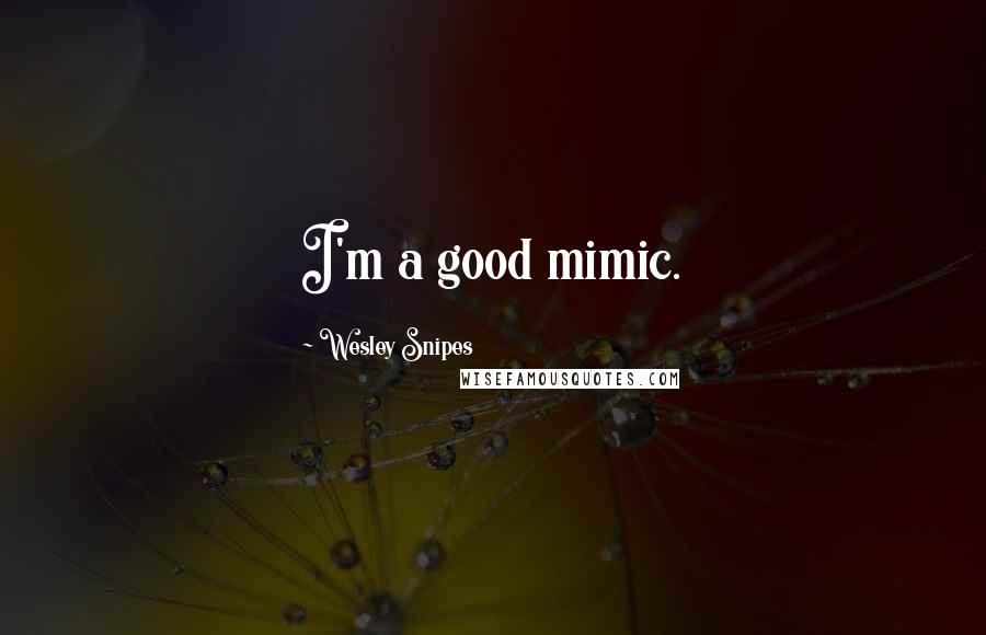 Wesley Snipes Quotes: I'm a good mimic.