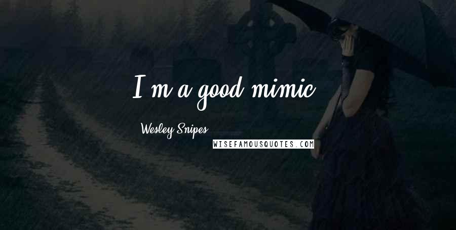Wesley Snipes Quotes: I'm a good mimic.