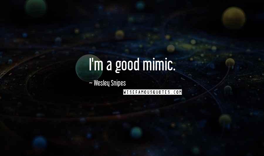Wesley Snipes Quotes: I'm a good mimic.