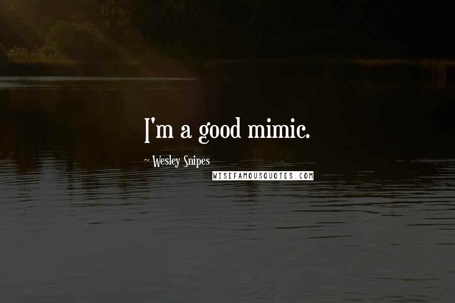 Wesley Snipes Quotes: I'm a good mimic.