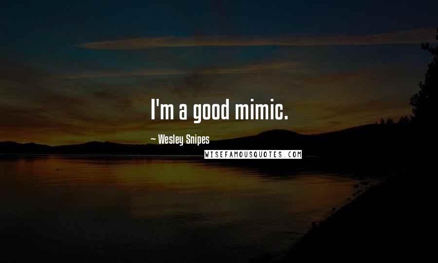 Wesley Snipes Quotes: I'm a good mimic.