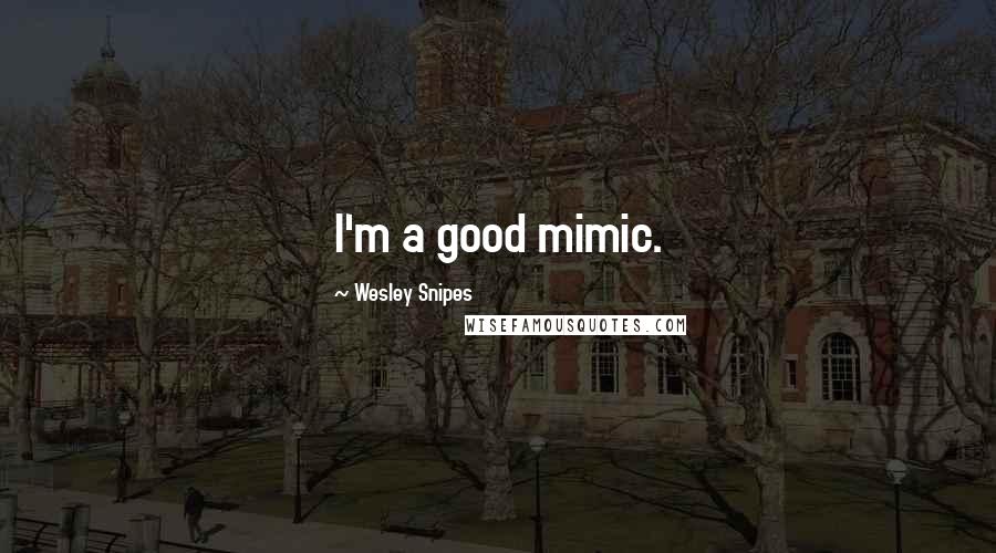 Wesley Snipes Quotes: I'm a good mimic.
