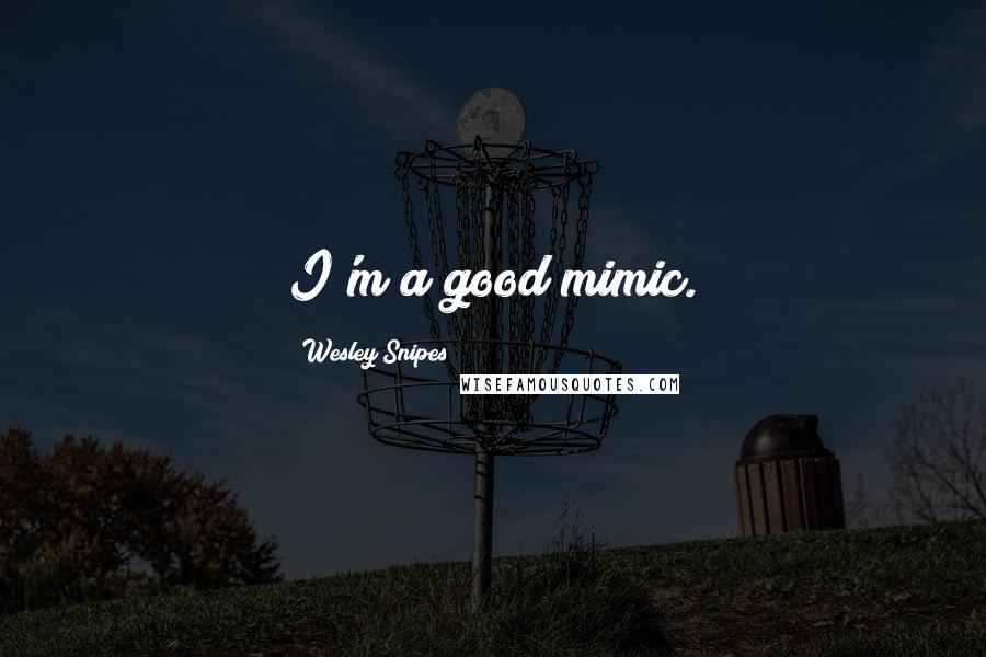 Wesley Snipes Quotes: I'm a good mimic.
