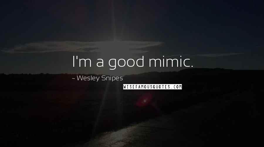 Wesley Snipes Quotes: I'm a good mimic.