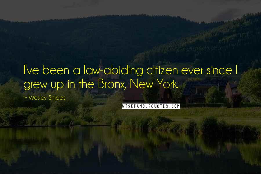 Wesley Snipes Quotes: I've been a law-abiding citizen ever since I grew up in the Bronx, New York.