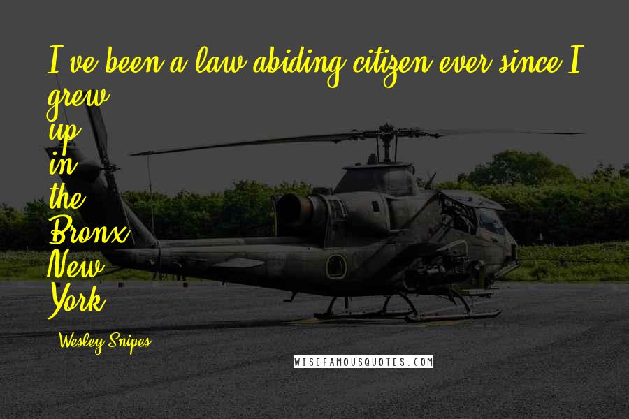 Wesley Snipes Quotes: I've been a law-abiding citizen ever since I grew up in the Bronx, New York.