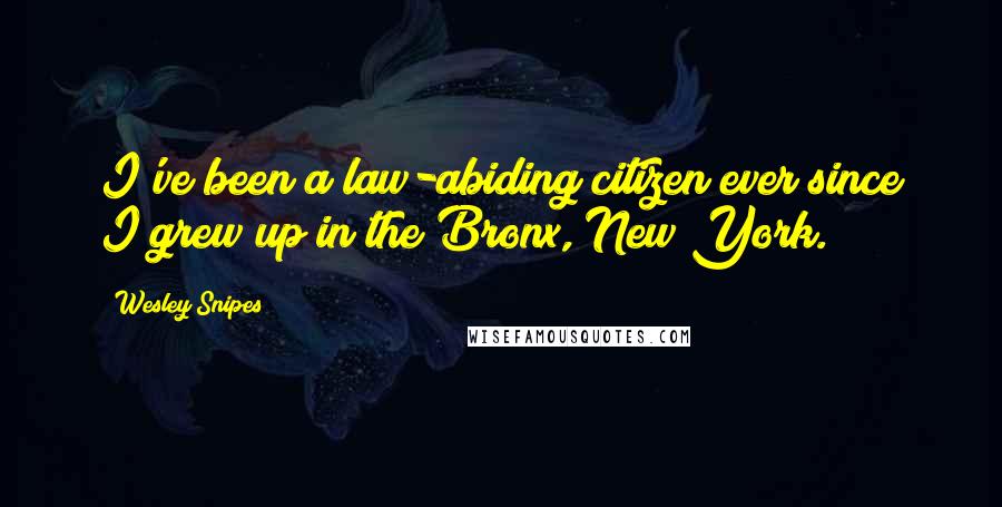 Wesley Snipes Quotes: I've been a law-abiding citizen ever since I grew up in the Bronx, New York.