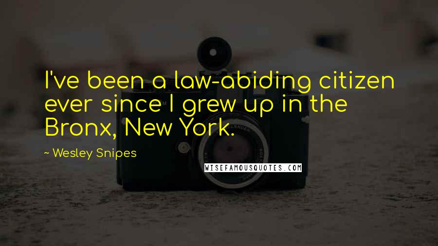 Wesley Snipes Quotes: I've been a law-abiding citizen ever since I grew up in the Bronx, New York.
