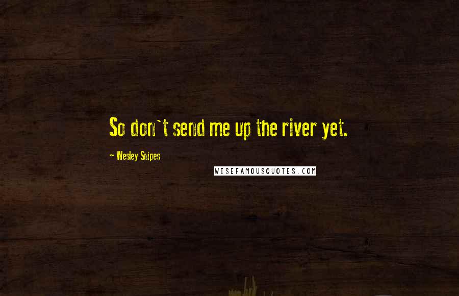 Wesley Snipes Quotes: So don't send me up the river yet.