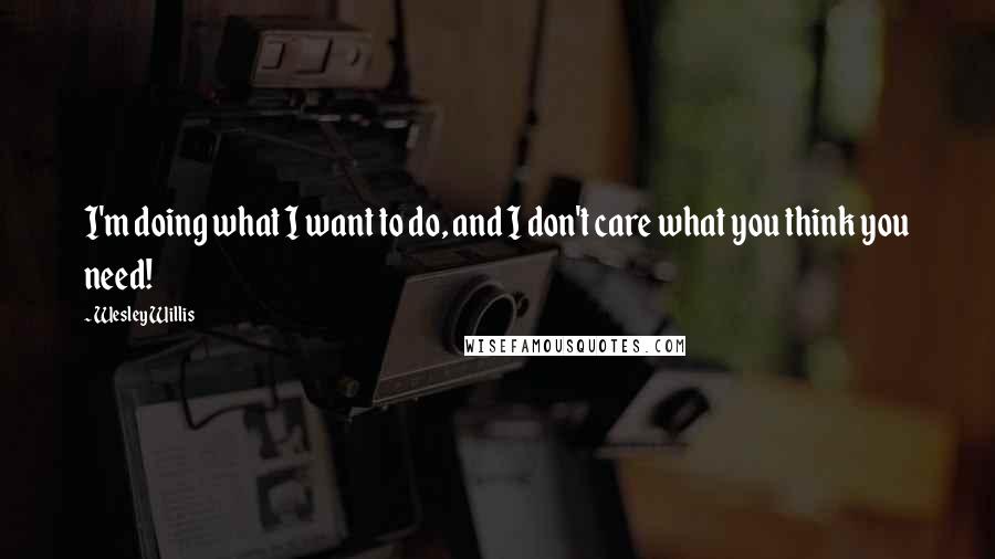 Wesley Willis Quotes: I'm doing what I want to do, and I don't care what you think you need!