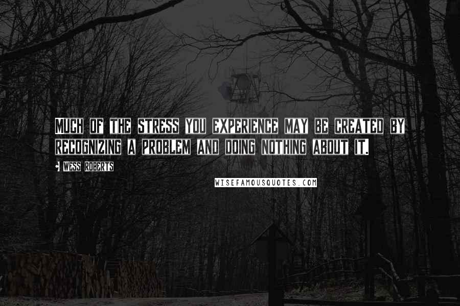 Wess Roberts Quotes: Much of the stress you experience may be created by recognizing a problem and doing nothing about it.