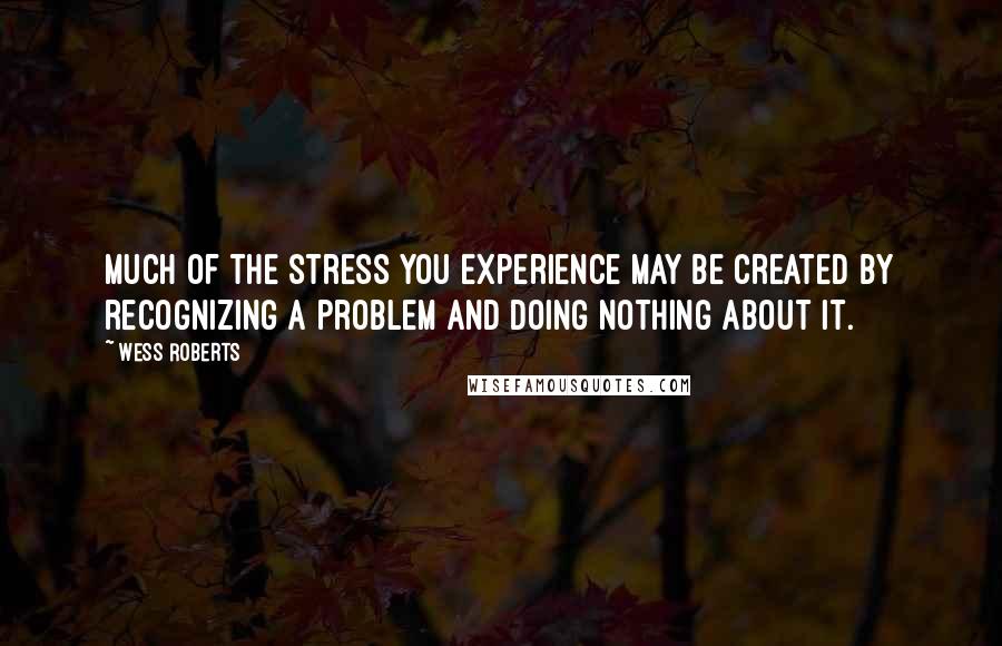 Wess Roberts Quotes: Much of the stress you experience may be created by recognizing a problem and doing nothing about it.