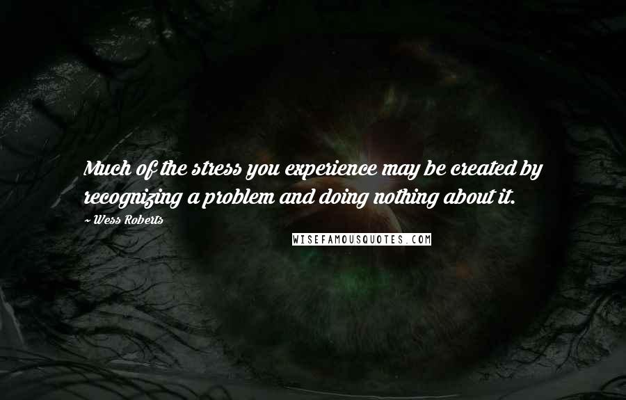 Wess Roberts Quotes: Much of the stress you experience may be created by recognizing a problem and doing nothing about it.