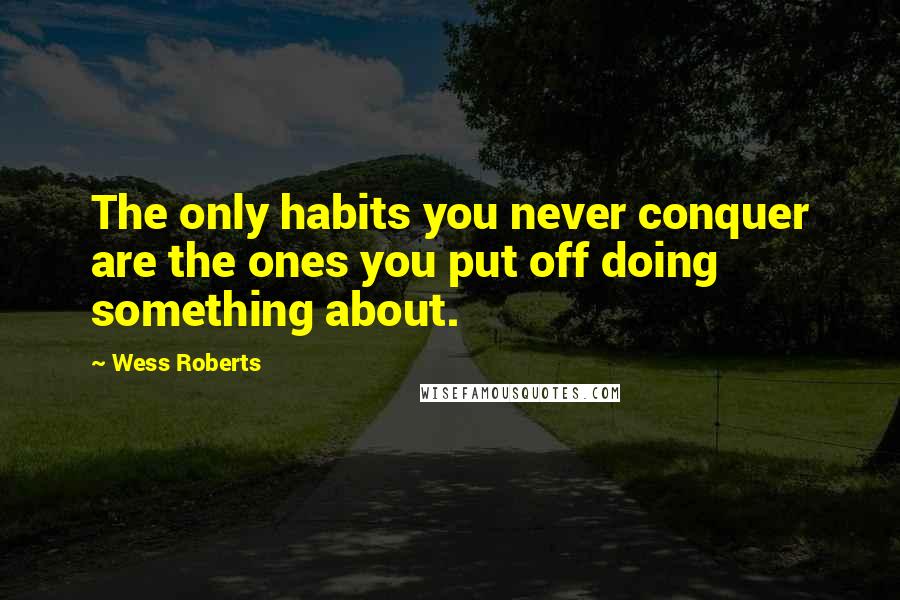 Wess Roberts Quotes: The only habits you never conquer are the ones you put off doing something about.