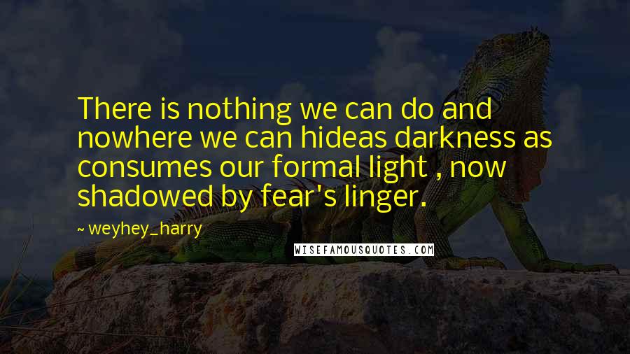 Weyhey_harry Quotes: There is nothing we can do and nowhere we can hideas darkness as consumes our formal light , now shadowed by fear's linger.