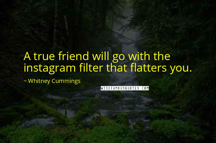 Whitney Cummings Quotes: A true friend will go with the instagram filter that flatters you.