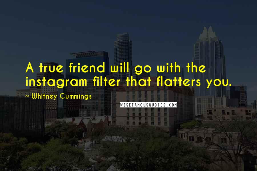 Whitney Cummings Quotes: A true friend will go with the instagram filter that flatters you.