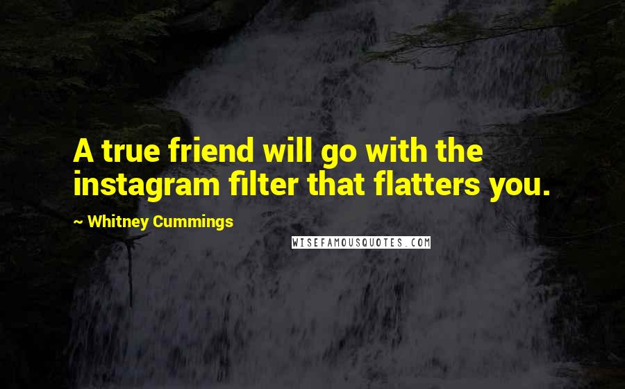 Whitney Cummings Quotes: A true friend will go with the instagram filter that flatters you.