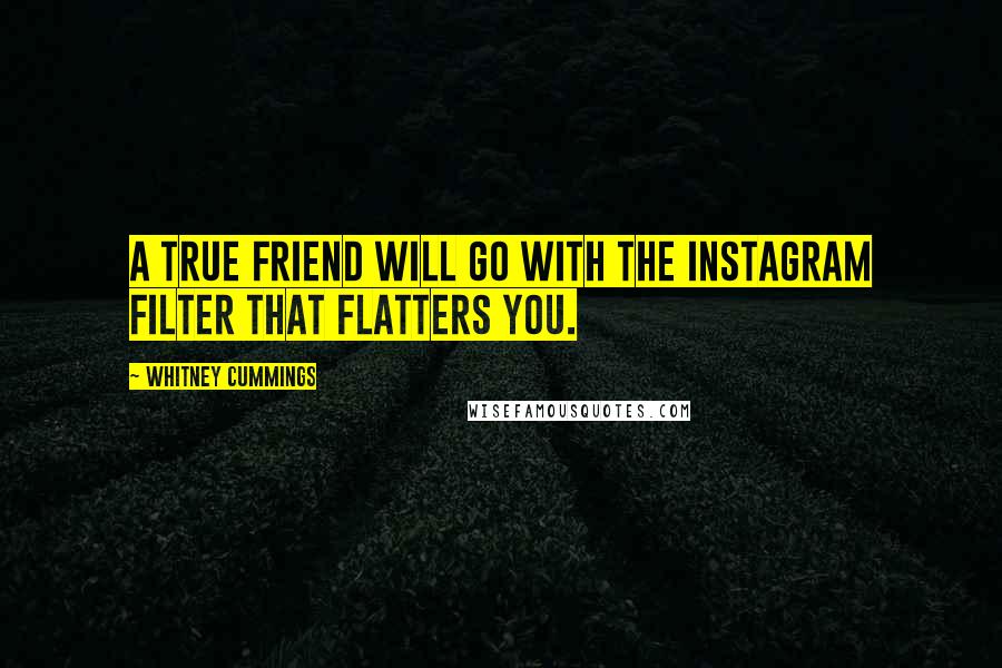 Whitney Cummings Quotes: A true friend will go with the instagram filter that flatters you.