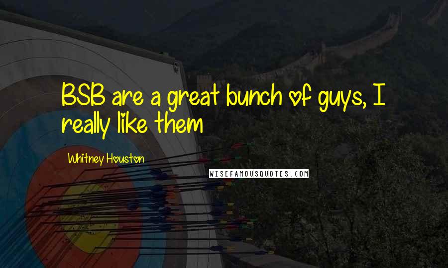 Whitney Houston Quotes: BSB are a great bunch of guys, I really like them