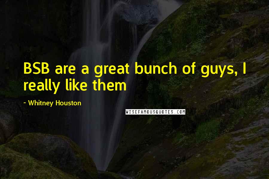 Whitney Houston Quotes: BSB are a great bunch of guys, I really like them