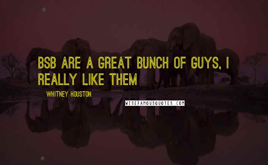 Whitney Houston Quotes: BSB are a great bunch of guys, I really like them