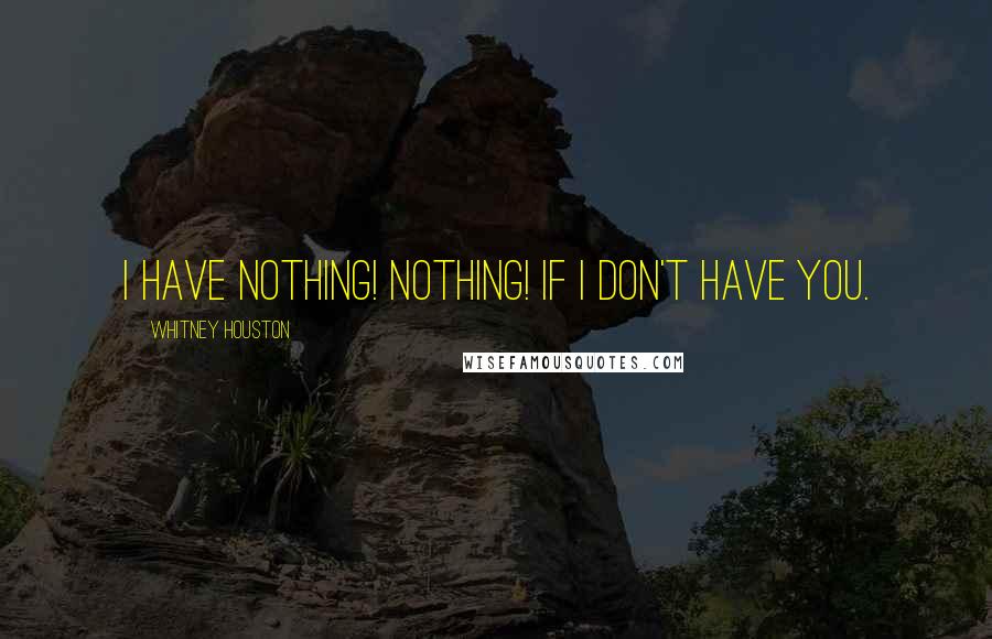 Whitney Houston Quotes: I have nothing! Nothing! If I don't have you.