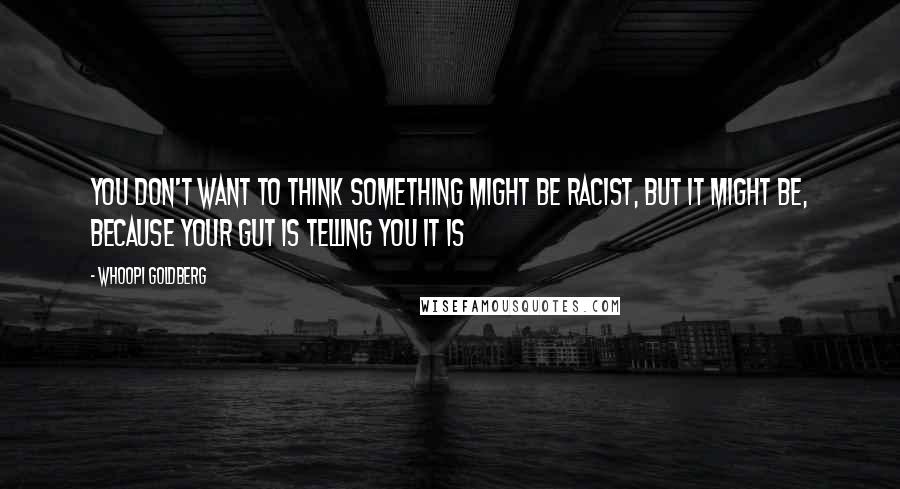 Whoopi Goldberg Quotes: You don't want to think something might be racist, but it might be, because your gut is telling you it is