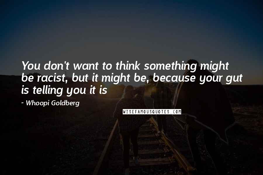 Whoopi Goldberg Quotes: You don't want to think something might be racist, but it might be, because your gut is telling you it is