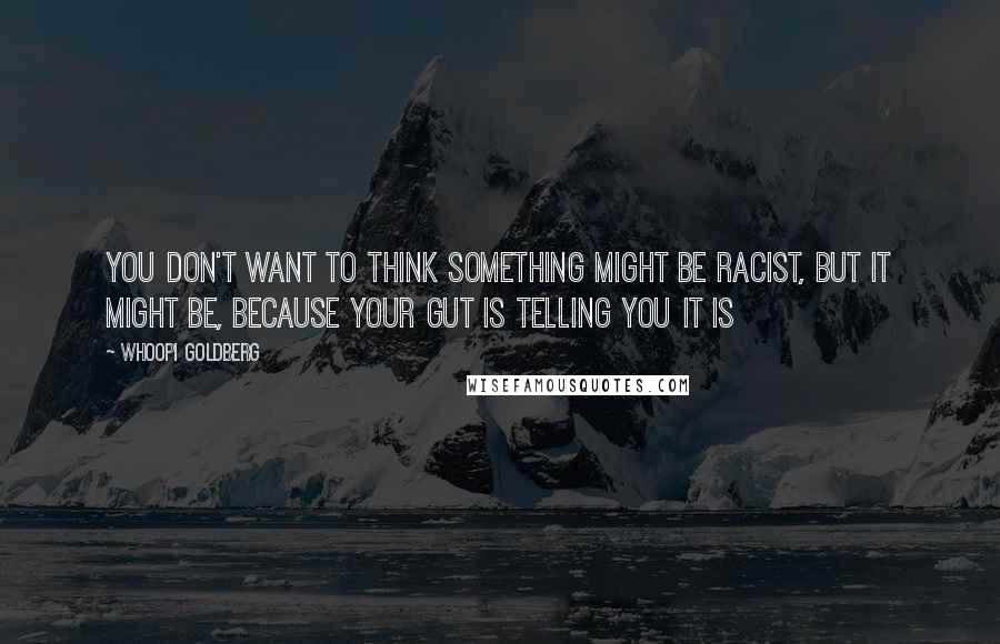 Whoopi Goldberg Quotes: You don't want to think something might be racist, but it might be, because your gut is telling you it is