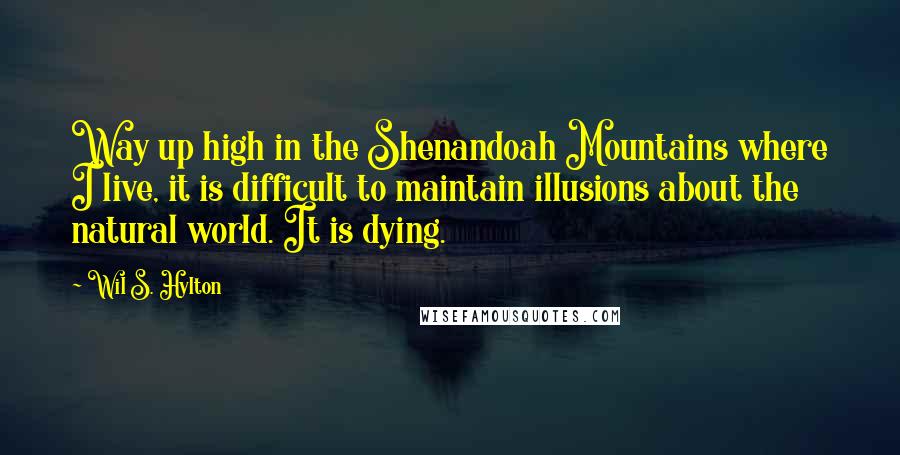 Wil S. Hylton Quotes: Way up high in the Shenandoah Mountains where I live, it is difficult to maintain illusions about the natural world. It is dying.