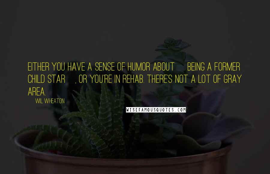 Wil Wheaton Quotes: Either you have a sense of humor about [being a former child star], or you're in rehab. There's not a lot of gray area.