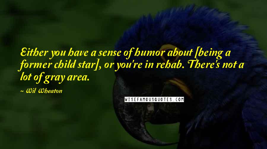 Wil Wheaton Quotes: Either you have a sense of humor about [being a former child star], or you're in rehab. There's not a lot of gray area.