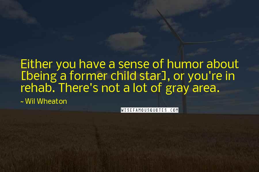 Wil Wheaton Quotes: Either you have a sense of humor about [being a former child star], or you're in rehab. There's not a lot of gray area.