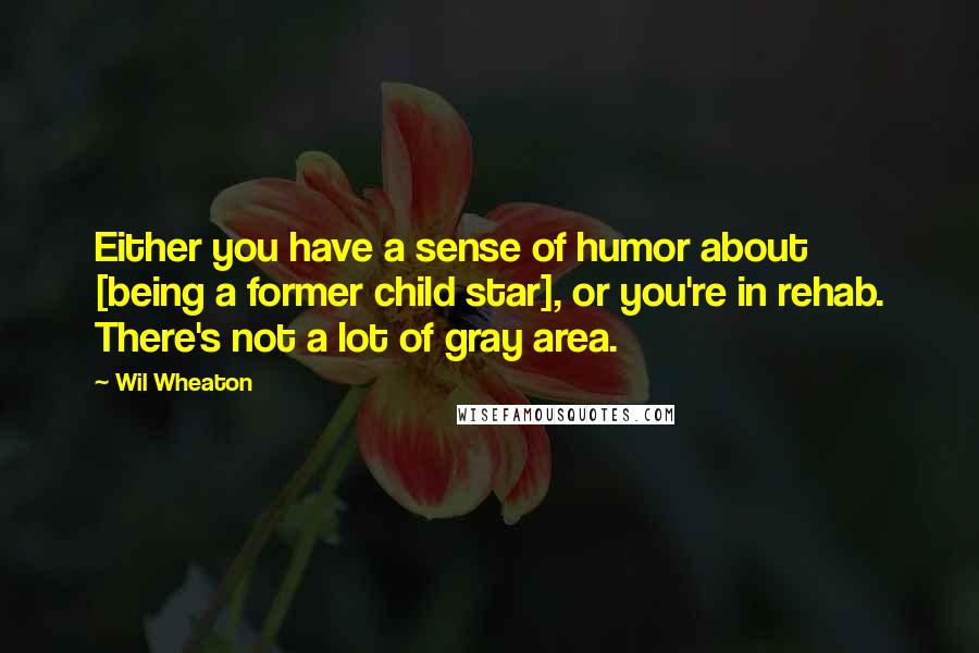 Wil Wheaton Quotes: Either you have a sense of humor about [being a former child star], or you're in rehab. There's not a lot of gray area.