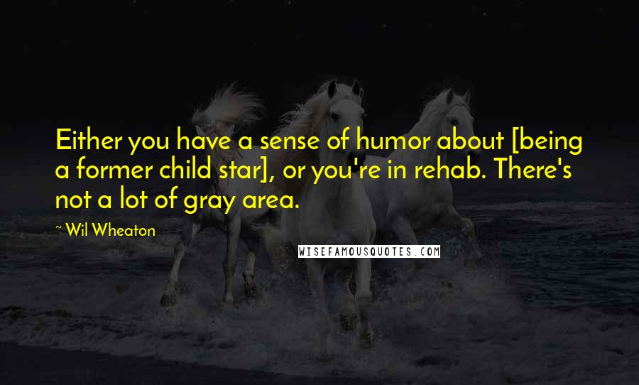 Wil Wheaton Quotes: Either you have a sense of humor about [being a former child star], or you're in rehab. There's not a lot of gray area.