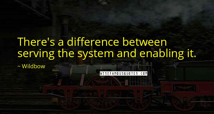 Wildbow Quotes: There's a difference between serving the system and enabling it.