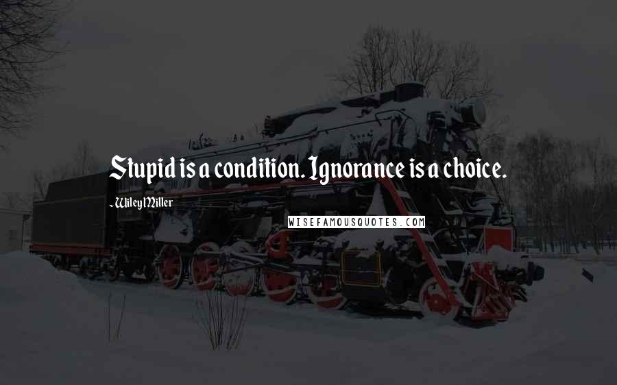 Wiley Miller Quotes: Stupid is a condition. Ignorance is a choice.