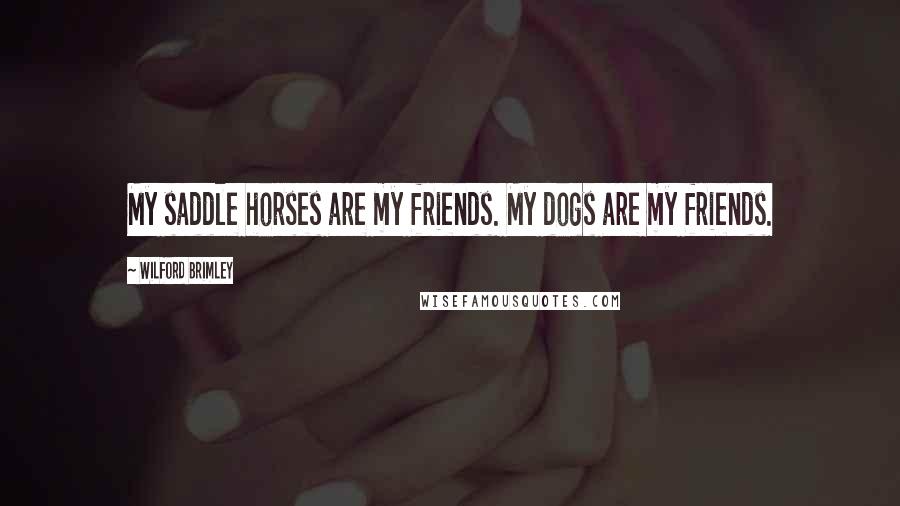 Wilford Brimley Quotes: My saddle horses are my friends. My dogs are my friends.