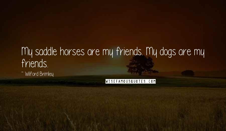 Wilford Brimley Quotes: My saddle horses are my friends. My dogs are my friends.