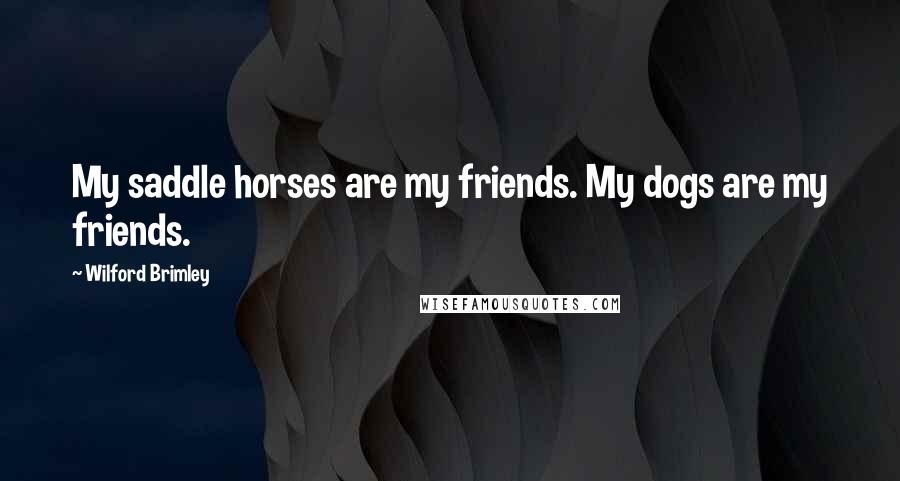 Wilford Brimley Quotes: My saddle horses are my friends. My dogs are my friends.