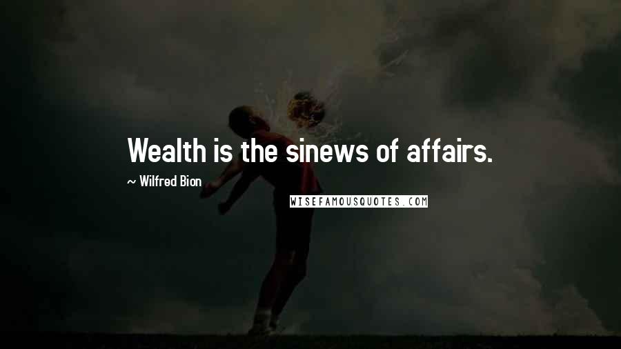 Wilfred Bion Quotes: Wealth is the sinews of affairs.